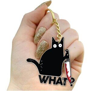 🆕 Women Black Cat Metal Keychain Cute Funny Bag Charm Designed Lovers Scratches
